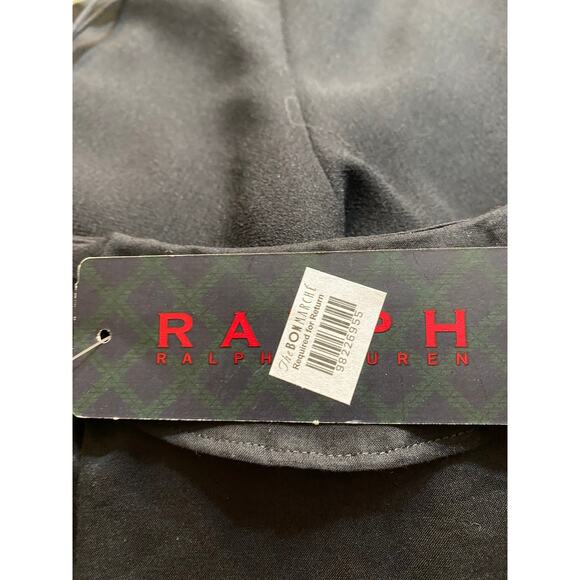 Ralph Ralph Lauren Black Ruffled Top with Spaghetti Straps Sz L Heritage Bodycon - Picture 4 of 5